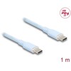 Kabel USB 2.0 USB-C męsko-męski PD 3.0 60W 1m niebieski silikon Delock 81234