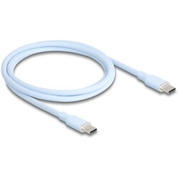 Kabel USB 2.0 USB-C męsko-męski PD 3.0 60W 1m niebieski silikon Delock 81234 Kabel USB 2.0 USB-C męsko-męski PD 3.0 60W 1m niebieski silikon Delock 81234