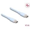 Kabel USB 2.0 USB-C męsko-męski PD 3.0 60W 4m niebieski silikon Delock 81236
