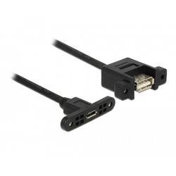 Kabel USB 2.0 micro B gniazdo do montażu - USB 2.0 A gniazdo do montażu 0,25m Delock 85109 Kabel USB 2.0 micro B gniazdo do montażu - USB 2.0 A gniazdo do montażu 0,25m Delock 85109