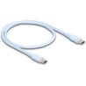 Kabel USB 2.0 USB-C męsko-męski PD 3.0 60W 50cm niebieski silikon Delock 81233