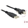 Przewód USB 2.0 typ A męski - typ B męski ze śrubkami 2m Delock 83595