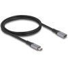 Przedłużacz USB 40Gbps USB-C męsko-żeński PD 3.1 240W 1m szary metalowy Delock 81201