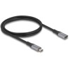 Przedłużacz USB 40Gbps USB-C męsko-żeński PD 3.1 240W 1m szary metalowy Delock 81201