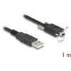 Kabel USB 2.0 typ A męski - typ mini-B męski ze śrubami 1m czarny Delock 80478
