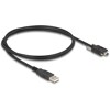 Kabel USB 2.0 typ A męski - typ mini-B męski ze śrubami 1m czarny Delock 80478