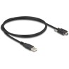 Kabel USB 2.0 typ A męski - typ mini-B męski ze śrubami 1m czarny Delock 80478