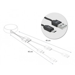 Kabel na szpuli USB typ A do micro-B czarny Delock 85818 Kabel na szpuli USB typ A do micro-B czarny Delock 85818