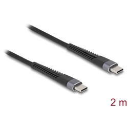 Kabel USB 2.0 USB-C męsko-męski z ochroną przed zginaniem 60W 2m Delock 81125