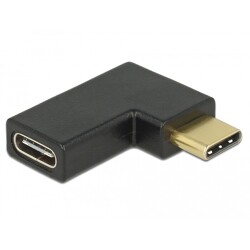 Adapter SuperSpeed USB 10Gbps USB-C port saver męski - żeński kątowy w lewo / w prawo Delock 65915