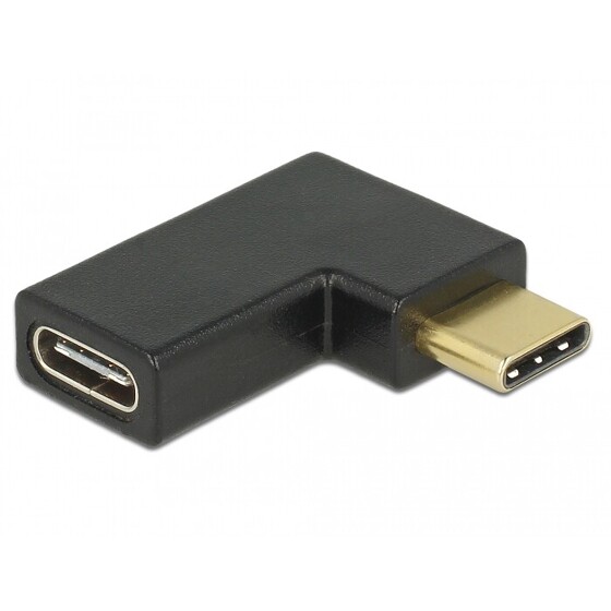 Adapter SuperSpeed USB 10Gbps USB-C port saver męski - żeński kątowy w lewo / w prawo Delock 65915