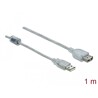 Przedłużacz USB 2.0 typ A męsko-żeński 1m przezroczysty Delock 83881