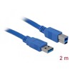 Kabel USB 5Gbps typ A - typ B męsko-męski 2m niebieski Delock 82434