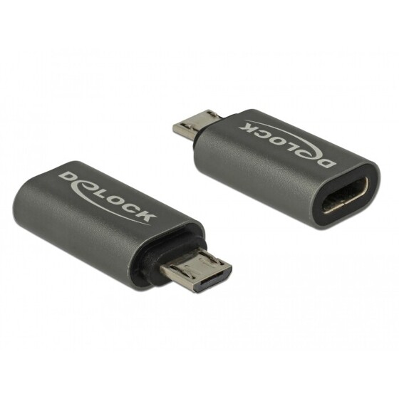 Adapter USB 2.0 micro-B męski do USB-C 2.0 żeński - czarny Delock 65927