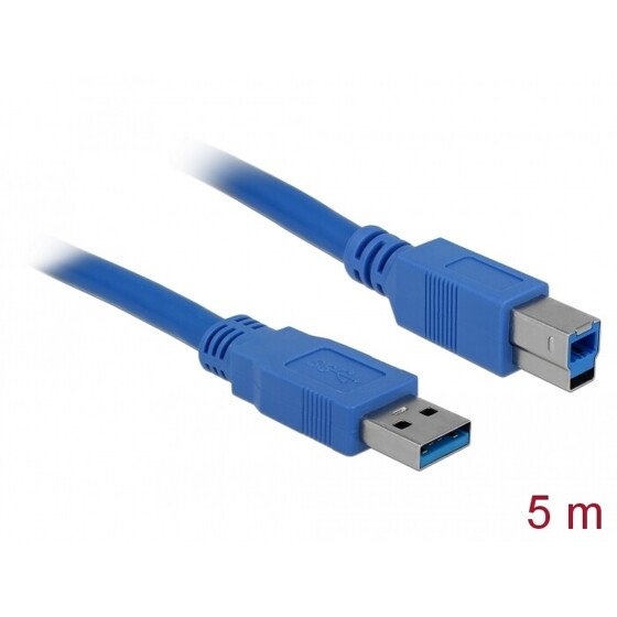 Kabel USB 5Gbps typ A - typ B męsko-męski 5m niebieski Delock 82582