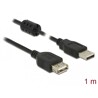 Przedłużacz USB 2.0 typ A męski - typ A żeński 1m czarny Delock 84883