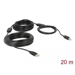 Przewód z wtykiem męskim USB 2.0 typ A - wtyk męski USB 2.0 typ B 20m Delock 83557