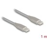Kabel USB-C USB 2.0 z metalową osłoną USB-C męsko-męski PD 3.0 60W 1m srebrny Delock 81259