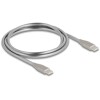Kabel USB-C USB 2.0 z metalową osłoną USB-C męsko-męski PD 3.0 60W 1m srebrny Delock 81259