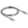 Kabel USB-C USB 2.0 z metalową osłoną USB-C męsko-męski PD 3.0 60W 1m srebrny Delock 81259