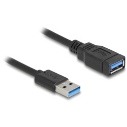 Kabel spiralny USB 5Gbps męsko-żeński 0,4 do 0,6 m czarny Delock 90367 Kabel spiralny USB 5Gbps męsko-żeński 0,4 do 0,6 m czarny Delock 90367