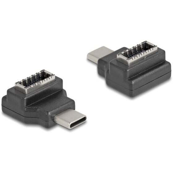 Adapter USB 10Gbps z wtyczką USB-C na gniazdo typ E z kluczem A czarny Delock 67235