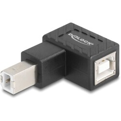 Adapter USB 2.0 USB typ B męski na USB typ B żeński pod kątem 90° skierowany w dół Delock 67204
