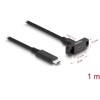 Kabel SuperSpeed USB 10Gbps USB-C męsko-żeński 1m do montażu w panelu czarny Delock 87824