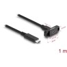 Kabel SuperSpeed USB 10Gbps USB-C męsko-żeński 1m do montażu w panelu czarny Delock 87824