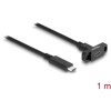 Kabel SuperSpeed USB 10Gbps USB-C męsko-żeński 1m do montażu w panelu czarny Delock 87824