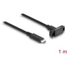 Kabel SuperSpeed USB 10Gbps USB-C męsko-żeński 1m do montażu w panelu czarny Delock 87824