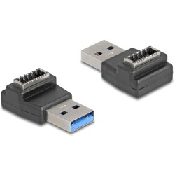 Adapter USB 10Gbps z wtyczką USB typ A na gniazdo typ E z kluczem A czarny Delock 67236