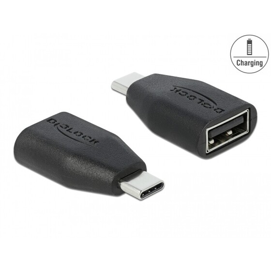 Adapter USB z zaporą danych USB-C męski - typ A żeński Delock 66528