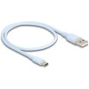 Kabel USB 2.0 USB typ A - USB-C męsko-męski 50cm niebieski silikon Delock 81221