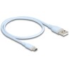Kabel USB 2.0 USB typ A - USB-C męsko-męski 50cm niebieski silikon Delock 81221