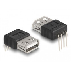 Adapter USB 2.0 typ A żeński 4-pin. kąt 90° Delock 66637
