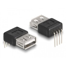 Adapter USB 2.0 typ A żeński 4-pin. kąt 90° Delock 66637