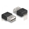 Adapter USB 2.0 typ A żeński 4-pin. kąt 90° Delock 66637