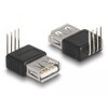 Adapter USB 2.0 typ A żeński 4-pin. kąt 90° Delock 66637