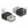 Adapter USB 2.0 typ A żeński 4-pin. kąt 90° Delock 66637
