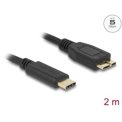 Kabel USB 5Gbps USB-C męski na USB typ micro-B męski 2m Delock 81160