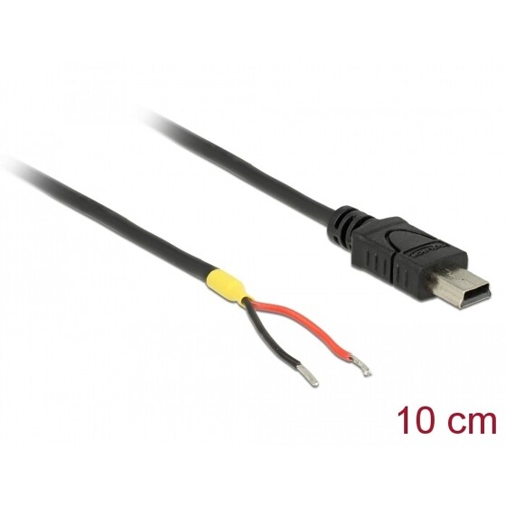 Przewód USB 2.0 mini-B wtyk męski - 2x wyprowadzenia zasilania 10cm Raspberry Pi Delock 85251