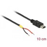Przewód USB 2.0 mini-B wtyk męski - 2x wyprowadzenia zasilania 10cm Raspberry Pi Delock 85251