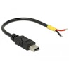 Przewód USB 2.0 mini-B wtyk męski - 2x wyprowadzenia zasilania 10cm Raspberry Pi Delock 85251