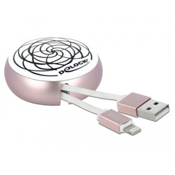 Kabel%20na%20szpuli%20USB%20typ%20A%20do%20Lightning%20biały%20/%20różowy%20Delock%2085817