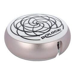 Kabel na szpuli USB typ A do Lightning biały / różowy Delock 85817