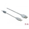 Przedłużacz USB 2.0 typ A męsko-żeński 3m przezroczysty Delock 83884