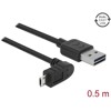 Przewód EASY-USB 2.0 typ A wtyk męski do EASY-USB 2.0 typ micro-B wtyk męski w górę / w dół 50cm czarny Delock 83849