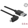 Przewód EASY-USB 2.0 typ A wtyk męski do EASY-USB 2.0 typ micro-B wtyk męski w górę / w dół 50cm czarny Delock 83849