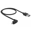 Przewód EASY-USB 2.0 typ A wtyk męski do EASY-USB 2.0 typ micro-B wtyk męski w górę / w dół 50cm czarny Delock 83849
